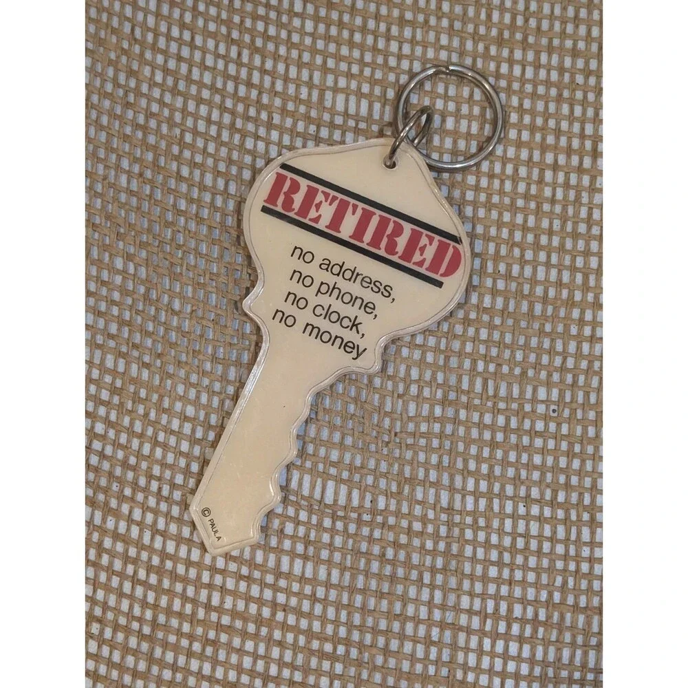 Vintage RETIRED Keychain, Oversized Key Shape Paula Brand